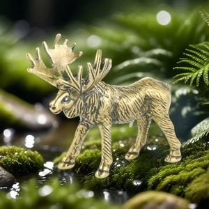 Creative moose figurine bronze elk ornament for home entrance and office desktop decor