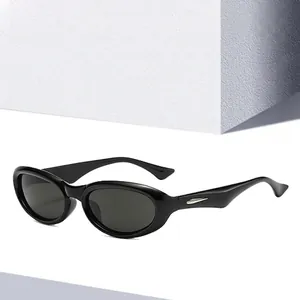 Women Retro Oval Sunglasses PC Frame UV400 Protection Fashion Shades Metal Decor For Travel Party