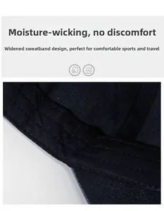 Detail view of the wide sweatband with moisture-wicking fabric on the baseball cap