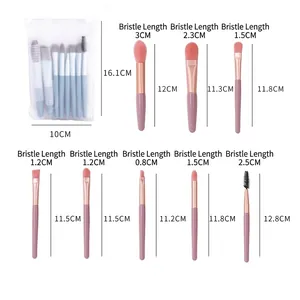 8pcs soft makeup brush set with storage bag including powder and eyeshadow brushes