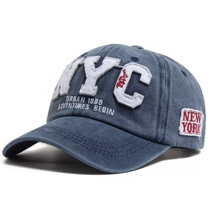 Casquette De Baseball Vintage En Coton Lavé Avec Broderie NYC Sangle Réglable Rétro Dad Hat Pour Hommes Femmes