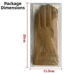 Gants thermiques d'hiver avec coutures à trois lignes et bouts tactiles emballés