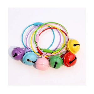 Colorful DIY candy-colored bell keychains with matching wire loops for school bags