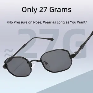 Polygonal Sunglasses Metal Frame UV400 Protection Geometric Retro Lightweight Fashion Eyewear For Women Men