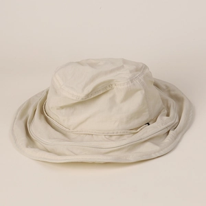 Minimalist quick-dry wide brim sun hat in cream white for summer outdoor protection