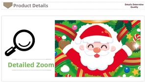 Close-up of a festive Christmas static sticker featuring Santa Claus and red ribbons