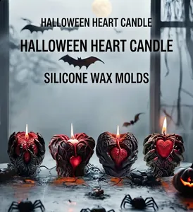 Gothic hand holding heart candle model with anatomical details for Halloween DIY resin crafts