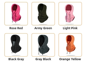 Outdoor fleece balaclava set in six vibrant colors for winter cycling and skiing