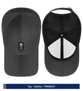 Detailansicht von Baseballkappe Krone und Innenfutter mit DINGHAN Markenlogo