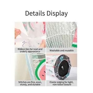 Waterproof PEVA electric fan cover with fresh fruit patterns and elastic bottom closure
