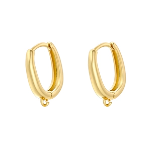Detail of 18K gold plated hoop earrings with DIY hanging loops for jewelry making