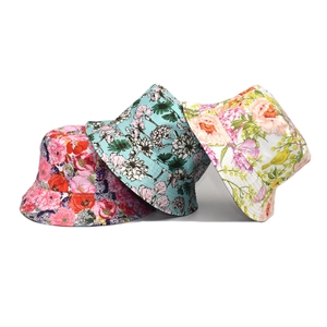Chapeau Bob Réversible Femme Respirant Bord Large Été Protection Solaire Extérieur Voyage Plage Imprimé Tropical Coton