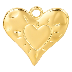 Polished 18k gold plated heart pendant necklace accessory with radial groove texture