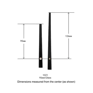 Quartz wall clock black hands set, 126mm minute and 95mm hour hands, model 1021
