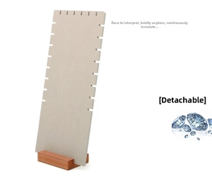 Close-up of a minimalist detachable green jewelry display stand for necklace and earrings