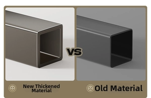 Comparison showing the new thickened metal frame versus the thinner old material