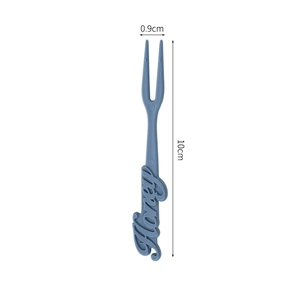 Blue wheat straw dessert fork with Honey relief, size 10cm x 0.9cm for camping meals