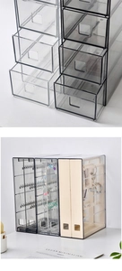 Vertical pull-out acrylic jewelry organizer with clear stackable drawer compartments