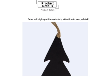 Detail of black metal Christmas tree hanger with natural jute rope and sturdy metal hook