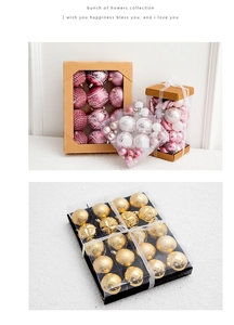 Detailed view of Christmas ball ornaments featuring glitter, matte and embossed textures