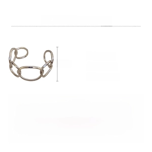 Silver chunky chain cuff bracelet details with 5.8x2.4cm size and 19.2g weight specs