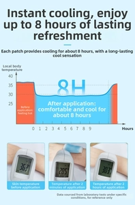 Graphique montrant la baisse de température du patch rafraîchissant de 36,3°C à 28,5°C