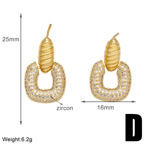 Macro detail of triangle earrings showing 25mm height and 16mm width measurements