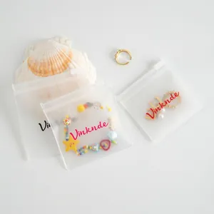 Translucent frosted EVA jewelry pouches with zipper lock for earrings and bracelets