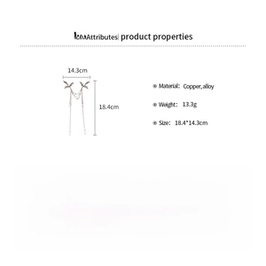 Detailed view of silver leaf tassel accessory with precise dimensions and copper material