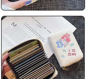 Detail of cute girls' credit card holder with multiple slots and anti-degaussing lining