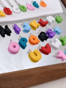 Colorful enamel letter charms DIY jewelry making alphabet pendants for handmade accessories