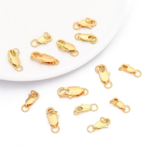 Verschiedene goldene Karabinerverschlüsse und Schmuckverbinder für DIY-Halsketten