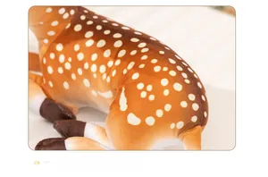 Detailed close-up of spotted plush deer fabric with refined printing technology