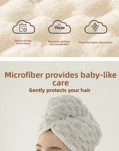 Macro detail of microfiber waffle weave hair drying towel with strong absorption