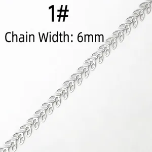 6mm silver stainless steel leaf chain accessory for creative jewelry making