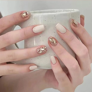 White French Press On Nails With Rhinestone Glitter Long Ballerina Fake Nails Full Cover Artificial Nails For Women Wedding Party