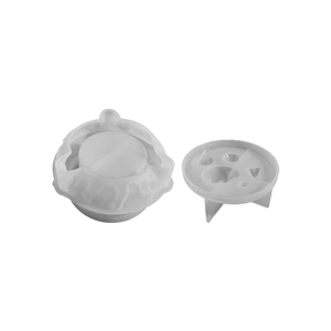 Skull jar silicone resin mold set with wavy texture and heart pattern lid for DIY crafts