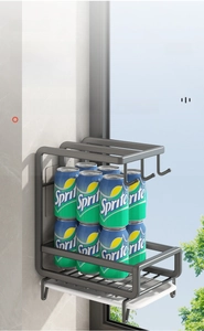 Strong weight-bearing test of a wall-mounted grey kitchen dishcloth and sponge rack