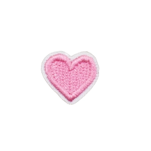 Pink heart-shaped mermaid theme embroidery patch with white border for garment decoration
