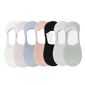 Lot de 7 paires de chaussettes invisibles en maille respirante aux couleurs pastel