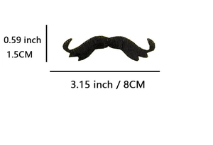 Detailed dimensions of the black realistic fake mustache for Halloween party props