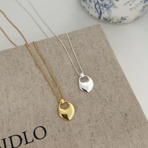 925 Sterling Silver Necklace Irregular Water Drop Pendant Minimalist Geometric Elegant Jewelry For Women