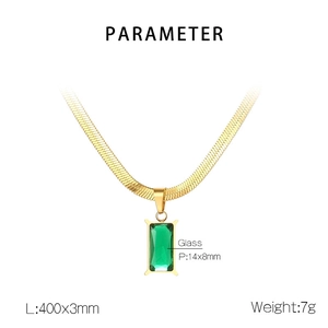 Schema dei parametri della catena a serpente dorata con pendente rettangolo verde