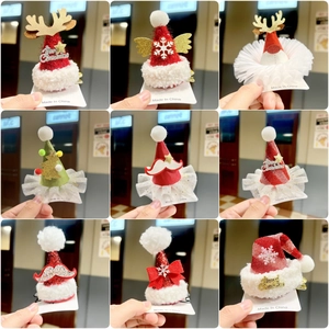 Variety set of 2024 Christmas hair clips featuring antlers and holiday festive patterns