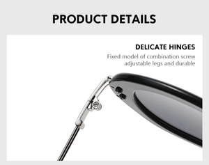 Detail of durable metal hinges and combination screw on retro round sunglasses