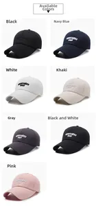 Selection of cotton baseball caps with 1987 embroidery available in seven different colors