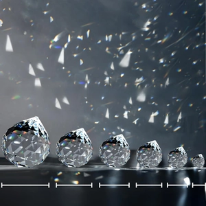 Clear crystal prism balls for lighting and home decor in sizes 20mm to 80mm