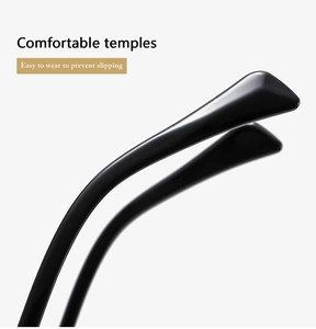 Dettaglio delle stanghette ergonomiche nere lucide per occhiali da sole punk antiscivolo