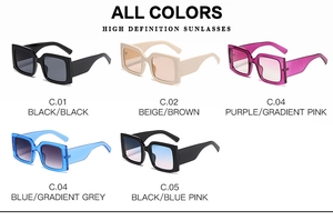 All colors display of oversized square sunglasses featuring high definition lenses collection