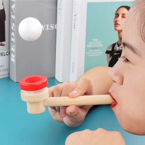 Wooden Floating Blow Ball Game For Children Lung Capacity Exercise Educational Sensory Training Novelty Toy